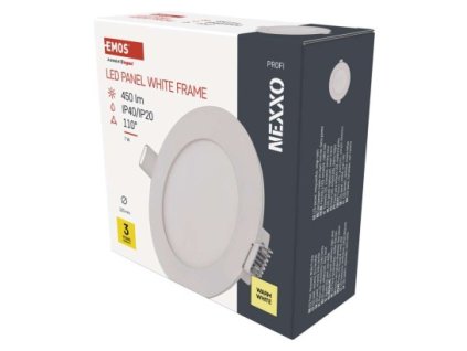 LED vestavné svítidlo NEXXO, kruhové, bílé, 7W, teplá bílá 1 ks, krabice