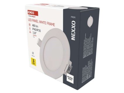 LED vestavné svítidlo NEXXO, kruhové, bílé, 7W, neutrální bílá 1 ks, krabice