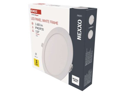 LED vestavné svítidlo NEXXO, kruhové, bílé, 18W, neutrální bílá 1 ks, krabice