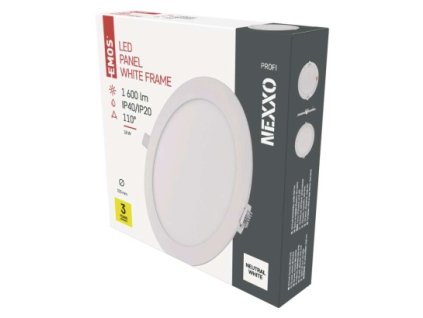 LED vestavné svítidlo NEXXO, kruhové, bílé, 18W, neutrální bílá 1 ks, krabice