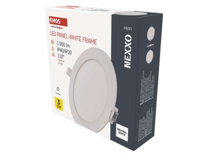 LED vestavné svítidlo NEXXO, kruhové, bílé, 12,5W, neutrální bílá 1 ks, papírová krabička
