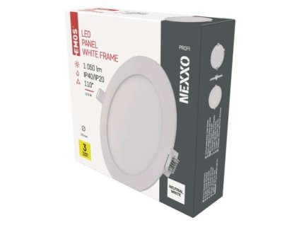 LED vestavné svítidlo NEXXO, kruhové, bílé, 12,5W, neutrální bílá 1 ks, papírová krabička