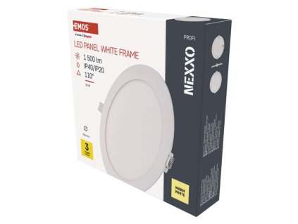 LED vestavné svítidlo NEXXO, kruhové, bílé, 18W, teplá bílá
