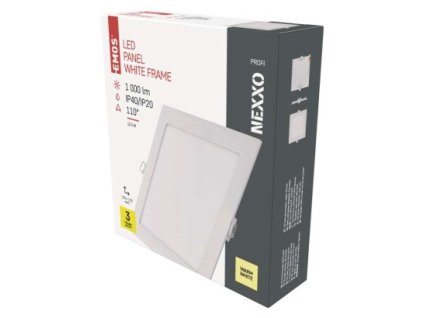 LED vestavné svítidlo NEXXO, čtvercové, bílé, 12,5W, teplá bílá 1 ks, krabice
