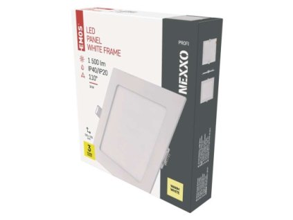 LED vestavné svítidlo NEXXO, čtvercové, bílé, 18W, teplá bílá 1 ks, krabice