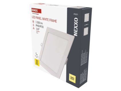 LED vestavné svítidlo NEXXO, čtvercové, bílé, 18W, teplá bílá