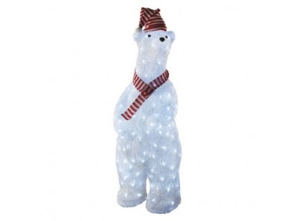 LED vánoční medvěd, 80 cm, venkovní i vnitřní, studená bílá, časovač 1 ks, krabice