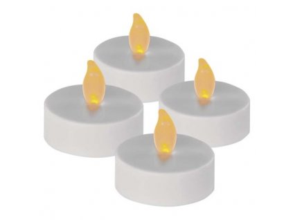 LED dekorace – čajová svíčka maxi, bílá, CR2032, vnitřní, vintage, 4 ks 1 ks, krabice