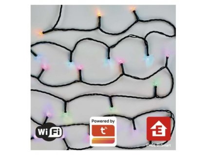 GoSmart LED vánoční řetěz, 12 m, venkovní i vnitřní, RGB, programy, časovač, wifi 1 ks, krabice