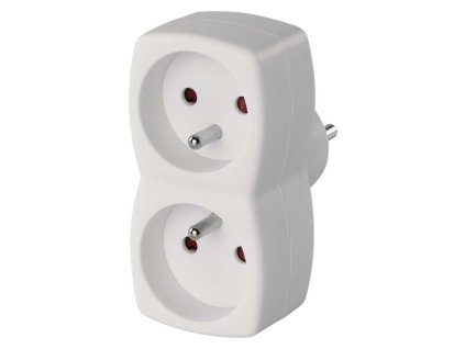 Rozbočovací zásuvka 2×, bílá