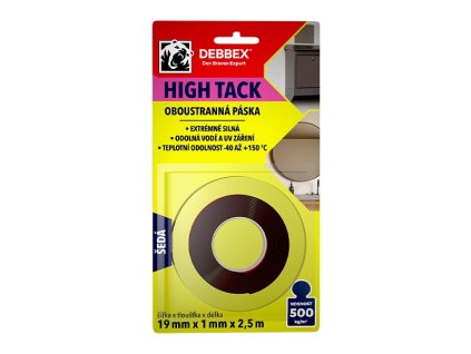 Oboustranná páska HIGH TACK DEBBEX 19x1mm x 2,5m šedá