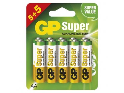 Alkalická baterie GP Super AA (LR6), 5+5 ks