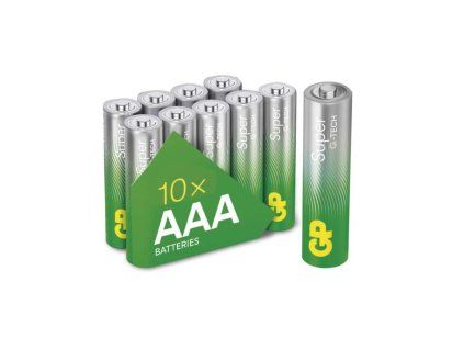Alkalická baterie GP Super AAA (LR03), 10 ks