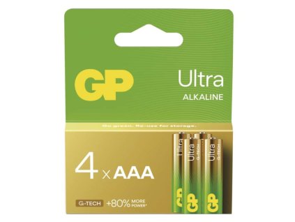 Alkalická baterie GP Ultra AAA (LR03), 4 ks