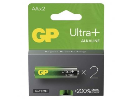 Alkalická baterie GP Ultra Plus AA (LR6) 2 ks, papírová krabička