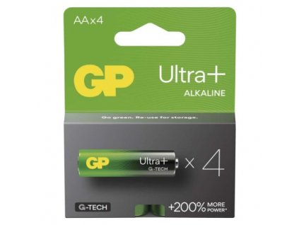 Alkalická baterie GP Ultra Plus AA (LR6) 4 ks, papírová krabička