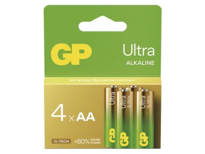 Alkalická baterie GP Ultra AA (LR6), 4 ks 4 ks, papírová krabička
