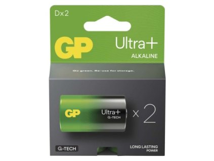 Alkalická baterie GP Ultra Plus D (LR20) 2 ks, papírová krabička