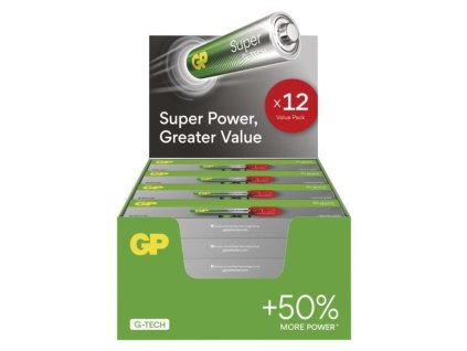 Alkalická baterie GP Super AAA (LR03), 288 ks, display box