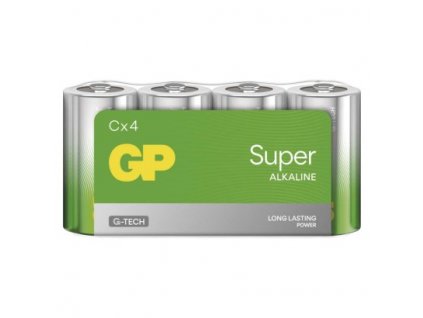 Alkalická baterie GP Super C (LR14) 4 ks, fólie
