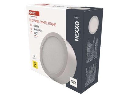 LED přisazené svítidlo NEXXO, kruhové, bílé, 7,6W, neutrální bílá 1 ks, papírová krabička