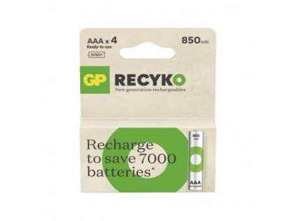 Nabíjecí baterie GP ReCyko 850 AAA (HR03) 4 ks, papírová krabička