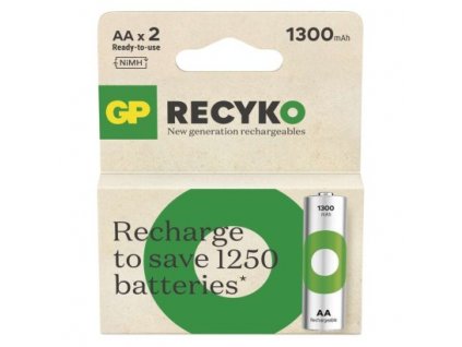 Nabíjecí baterie GP ReCyko 1300 AA (HR6) 2 ks, papírová krabička