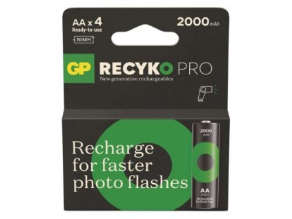 Nabíjecí baterie GP ReCyko Pro Photo Flash AA (HR6) 4 ks, papírová krabička