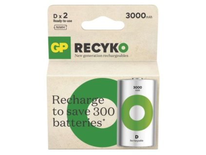 Nabíjecí baterie GP ReCyko 3000 D (HR20) 2 ks, papírová krabička