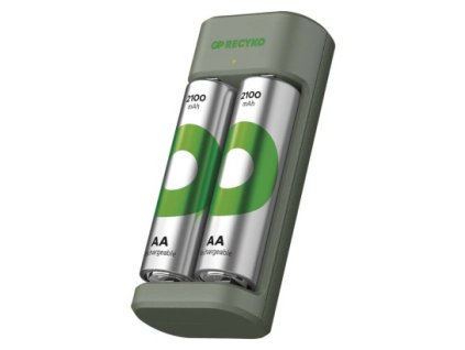 Nabíječka baterií GP Eco E221 + 2× AA ReCyko 2100 1 ks, papírová krabička