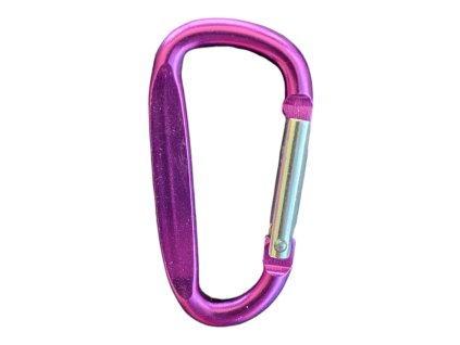 Karabina hliníková typ D 6 x 60mm, fialová, 1 ks (WN)