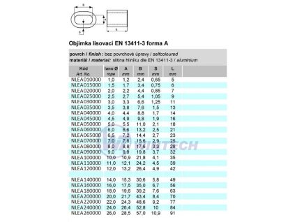 Lanová objímka DIN 3093A, 11mm AL 25ks
