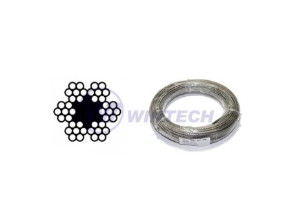 Ocelové lano DIN 3055 (6x7) 6,3x25m 251M