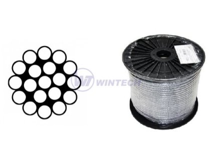 Ocelové lano DIN 3053 (1x19) 4,0x150m