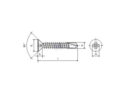 Samovrtný šroub DIN 7504 P  5,5 x 50  ZB