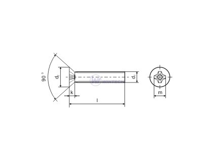 Šroub DIN 965 PH M10 x 35 ZB 200ks