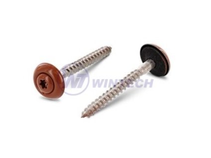 Klemp.šroub + EPDM, RAL 8004 4,5 x 25 TX A2