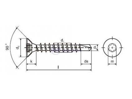 Samovrtný vrut ZH T 6 dr. 4,0 x 50 ZZ 500ks