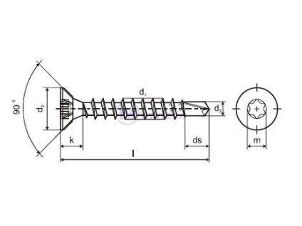 Samovrtný vrut ZH T 6 dr. 5,0 x 50 ZB 400ks