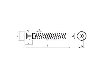 Konfirmát 2,2mm 6H 5,0 x 50 ZB 500ks