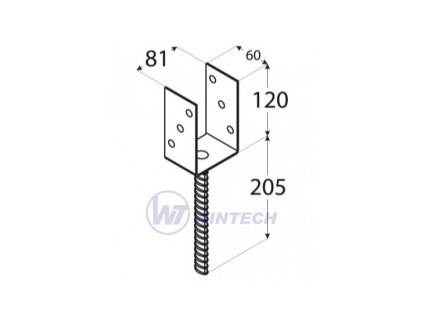 PS 80U Patka sloupku C 81x120x60x4,0 černá