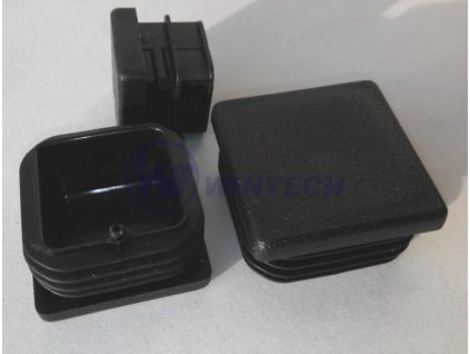 Zátka do jeklu čtvercová 15x15mm, černá 1ks