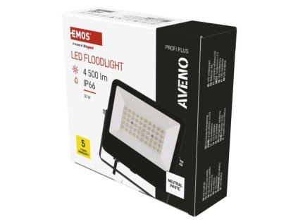 LED reflektor AVENO 30W, černý, neutrální bílá