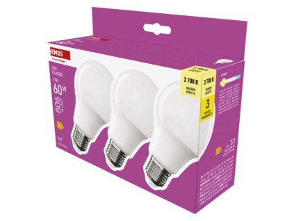LED žárovka Classic A60 / E27 / 7 W (60 W) / 806 lm / teplá bílá