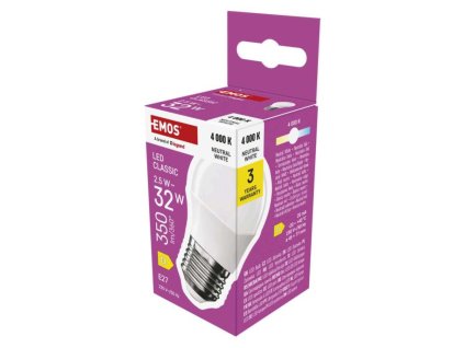 LED žárovka Classic Mini Globe / E27 / 2,5 W (32 W) / 350 lm / neutrální bílá