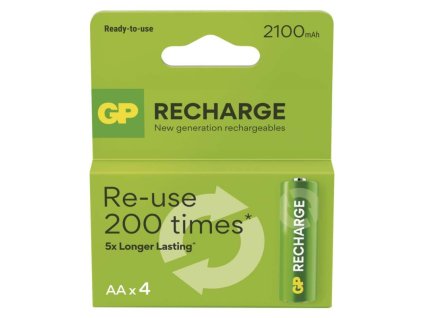 Nabíjecí baterie GP Recharge 2100 AA (HR6) 4 ks, papírová krabička