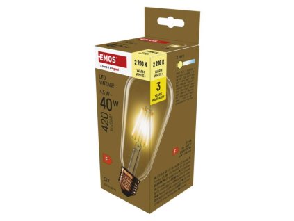 LED žárovka Vintage ST64 / E27 / 4,5 W (40 W) / 420 lm / teplá bílá