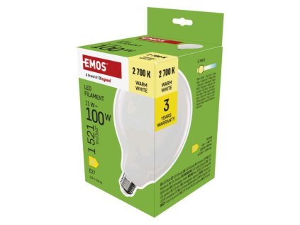 LED žárovka Filament G125 / E27 / 11 W (100 W) / 1521 lm / teplá bílá 1 ks, krabička