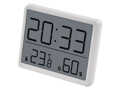 Digitální teploměr s vlhkoměrem, bezdrátové čidlo, budík, datum E6210