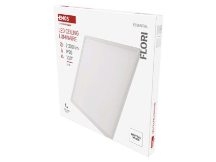 LED přisazené svítidlo FLORI čtvercové, bílé, 22W, neutrální bílá